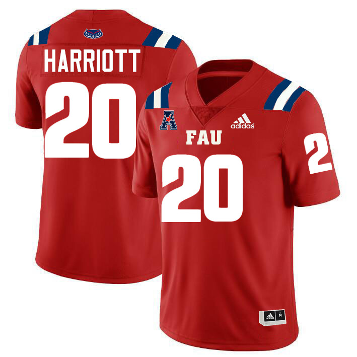 #20 Joshua Harriott FAU Jersey,Florida Atlantic Owls Football Jersey,Uniforms,Gears-Red